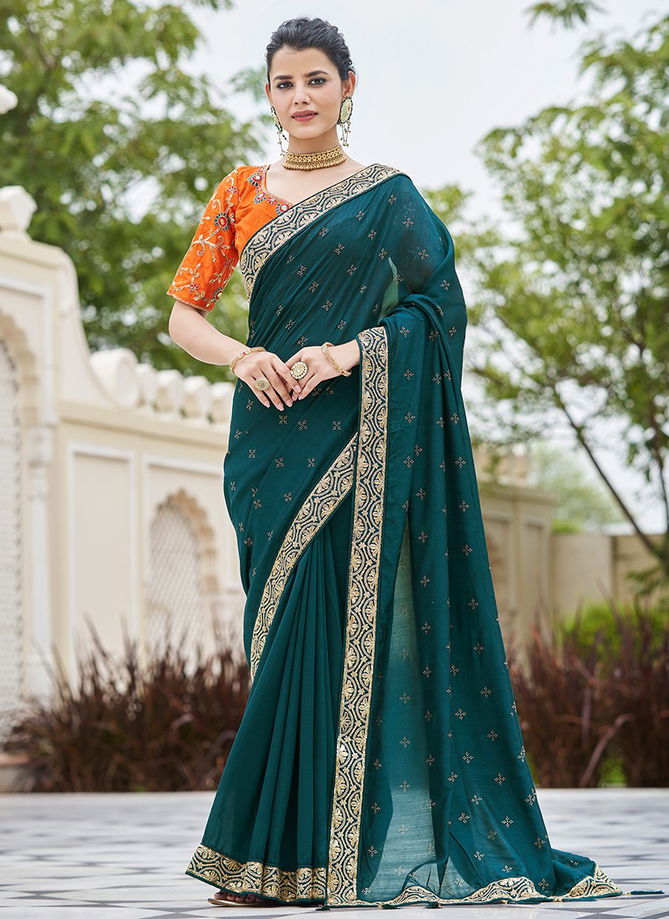 Aavsar vol 1 Khushboo New Latest Designer Heavy Vichitra Saree Collection